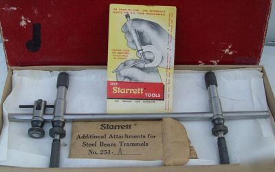 Starrett no. 251 steel beam trammel mint in box rare 
