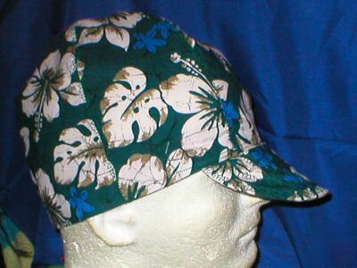 Welding biker hat hats cap caps hawaii - forest green