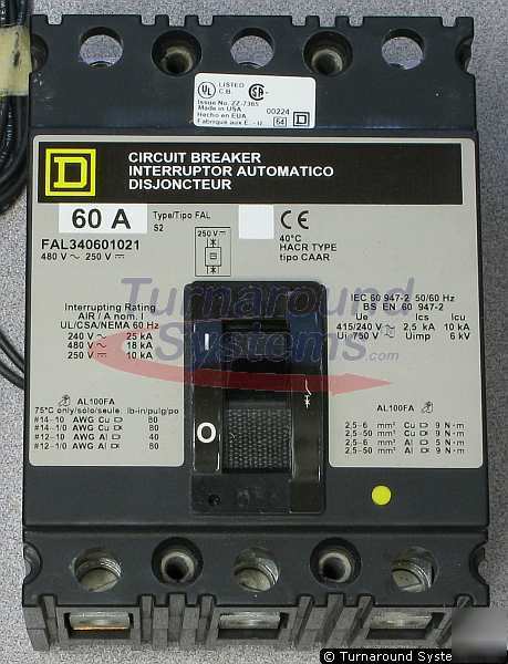 New square d FAL340601021 circuit breaker, 60 amp, 