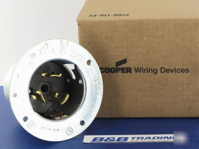 Cooper CS6375 3P 4W 50A 125/250V flanged inlet ul/csa