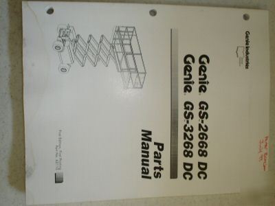 Genie gs-2668DC GS3268DC lift parts book manual