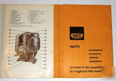 Hatz diesel instruction and spare parts books