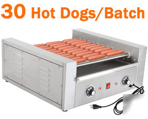 New 30 hot dog roller grill commercial cooker machine