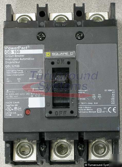 New square d QBL32100 circuit breakers, 100 amp, 