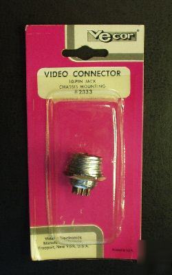 (5) vecor video connectors 10-pin jack chassis mount 