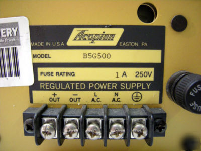 Acopian B5G500 5 volt power supply