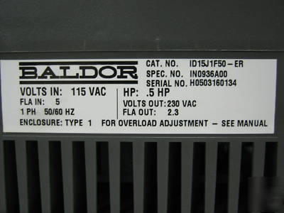 Baldor ac inverter ID15J1F50-er