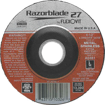 Flexovit cutoff wheel - 4.5