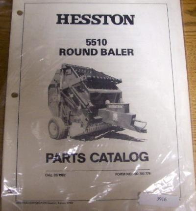 Hesston 5510 round baler parts catalog manual