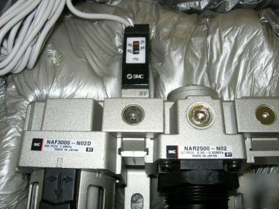 New in box smc pneumatics unit: NAF3000, NAR2500, X201