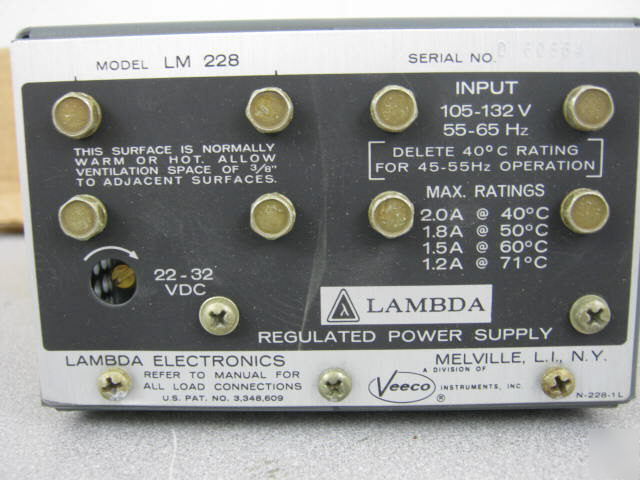 New lambda regulated power supply model lm 228 - 