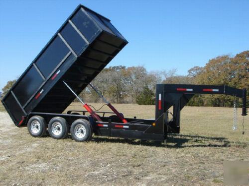 New 7X20 texas pride gooseneck dump trailer, 21K gvwr 