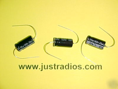 20UF @ 160V axial leaded electrolytic capacitors:qty=12