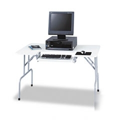 Safco folding computer table with adjustable keyboard