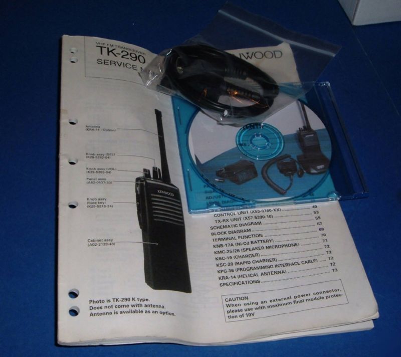 TK290 radio manuals + KPG38D software tk 290 cable
