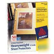 Avery-dennison 3 hole sheet protector non glare |1