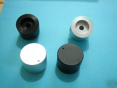 22*30 solid aluminium sand-blasted silver / black knob 