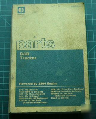 Cat caterpillar D3B dozer crawler parts manual book