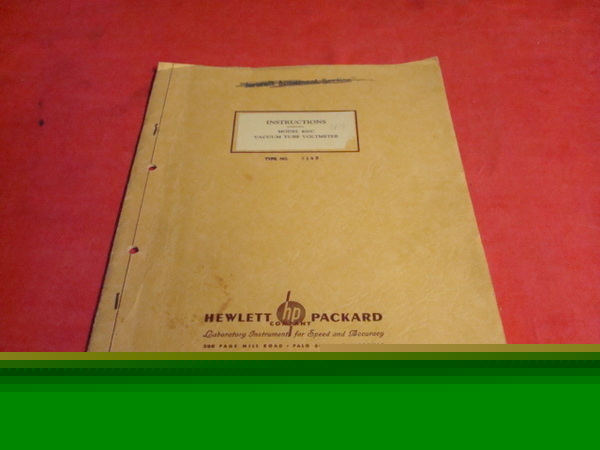 Hp 400C vacuum tube voltmerter ops and service manual