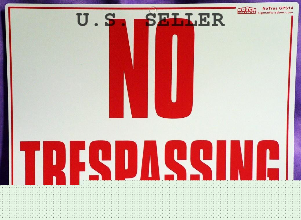 No trespassing sign package of 6 signs