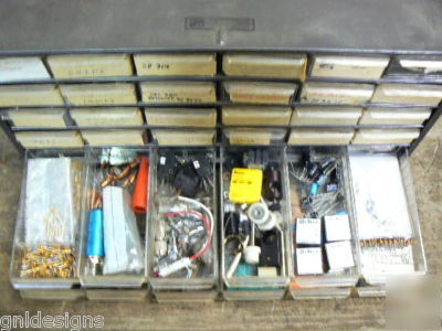 36 drawer cabinet full of electronic components & parts