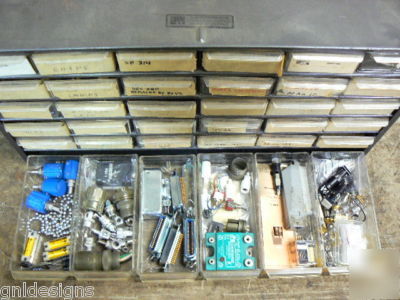 36 drawer cabinet full of electronic components & parts
