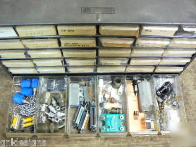 36 drawer cabinet full of electronic components & parts