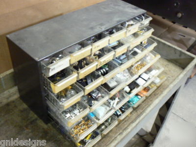 36 drawer cabinet full of electronic components & parts