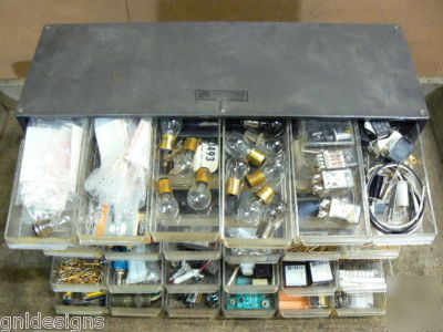 36 drawer cabinet full of electronic components & parts