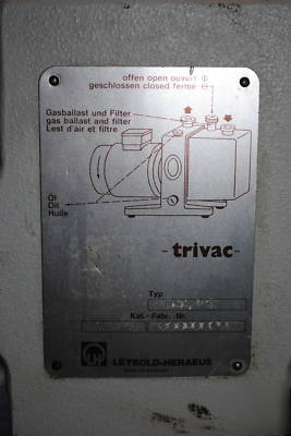 Leybold D4A trivac a dual stage vacuum pump rebuilt