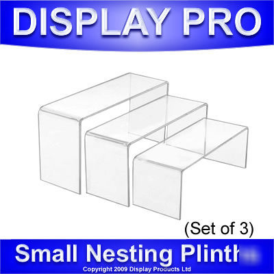 Small nesting plinths acrylic jewellery counter display