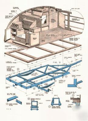 Teardrop construction vintage car truck trailer plan 1 