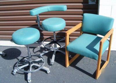 Dentist equipment + belmont chairs + dental assistant +