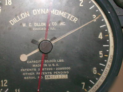 Dillon dynamometer 20,000 capacity j & l steel w/ case