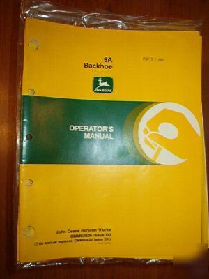 John deere operators manual 8 a backhoe