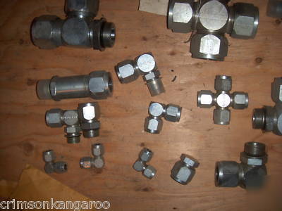 Lot of 38 hydraulic o ring tube fittings lenz parker +