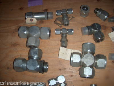 Lot of 38 hydraulic o ring tube fittings lenz parker +