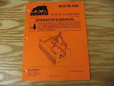 Rhino box blade 48 60 66 72 84 operators manual