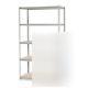 Total of nine, 7' high boltless steel shelving units