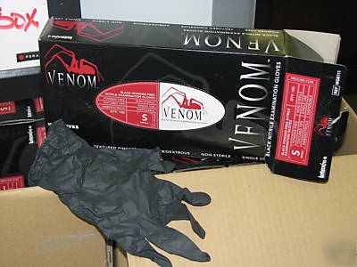 Venom-black nitrile examination gloves-xsm-xlrg