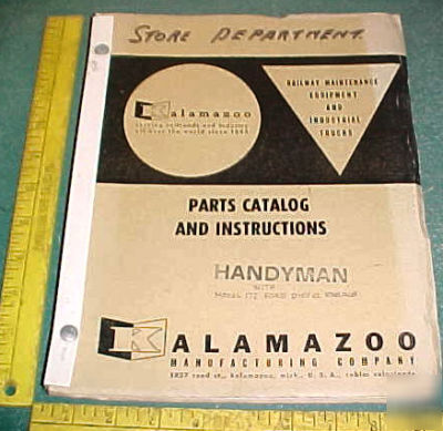 1961 kalamazoo handyman rr instructions & parts manual