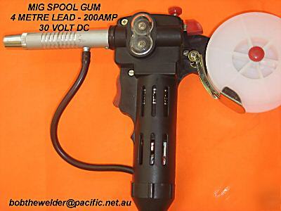 Mig welding spool gun 200AMP 24V dc 4 mtr lead