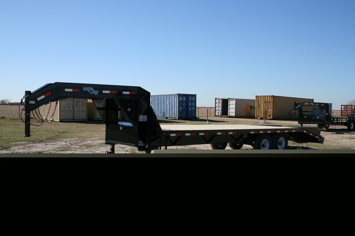 New 25' 2-axle equipment dove tail flatbed trailer