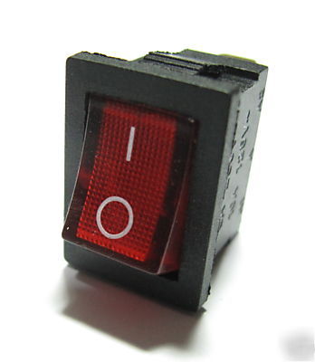 5 pcs on/off red illuminated rocker switch 3 pin 220V