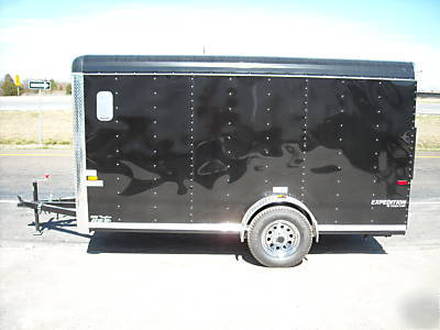 7X12 enclosed utility cargo two bike motorcycle trailer