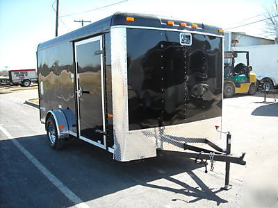 7X12 enclosed utility cargo two bike motorcycle trailer