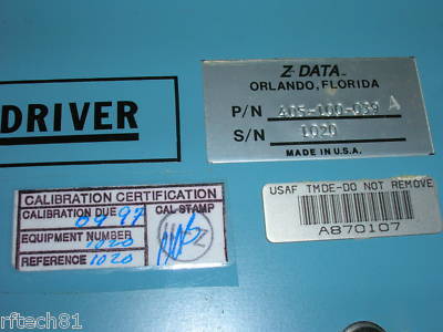 Zeta data model 182-1 emp pin driver test set nuclear