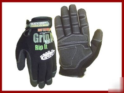 3 prs pk, dead on black widow mechanics work gloves, xl