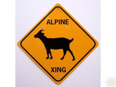 Alpine xing sign aluminum goat