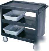 Cambro dark brown bus cart w/ open sides |BC2354S131